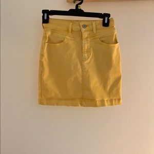 Hollister Yellow Denim Skirt